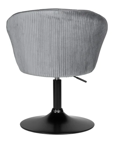 Кресло дизайнерское  8600_BlackBase-LM EDISON BLACK, цвет сиденья серый велюр (1922-19), цвет основания черный Dobrin, серый/велюр, ножки/металл/чёрный, размеры - 750*900***600*570 фото 5